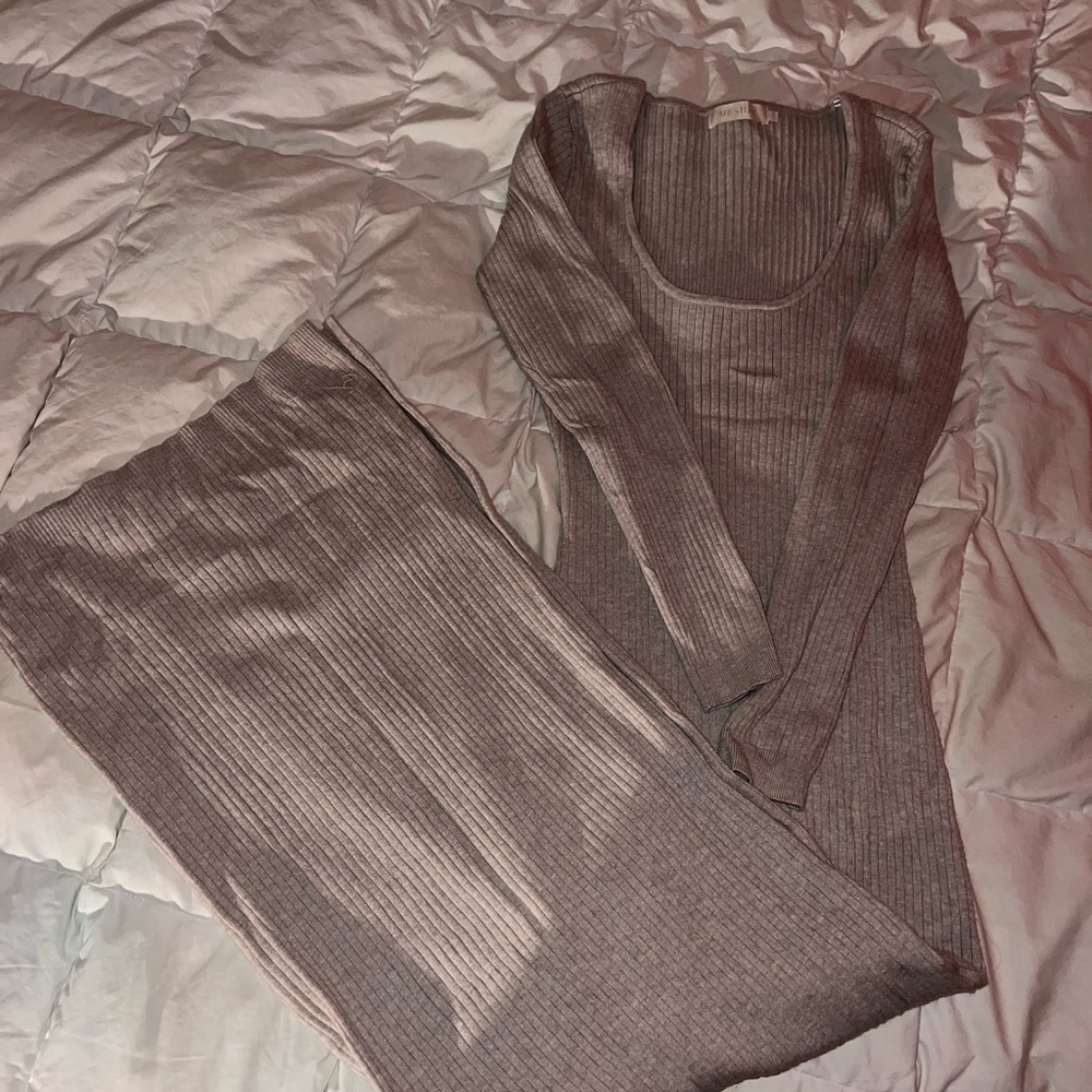 Ribbed Brown Dress